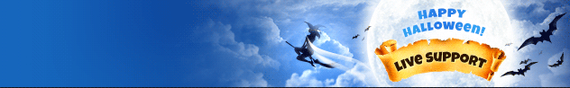 Online live chat window header #1 for halloween - English
