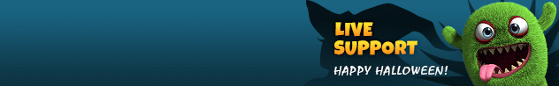 Online live chat window header #3 for halloween - English
