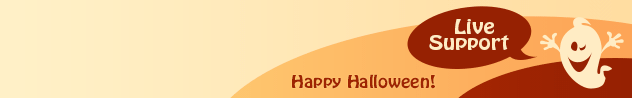 Online live chat window header #4 for halloween - English