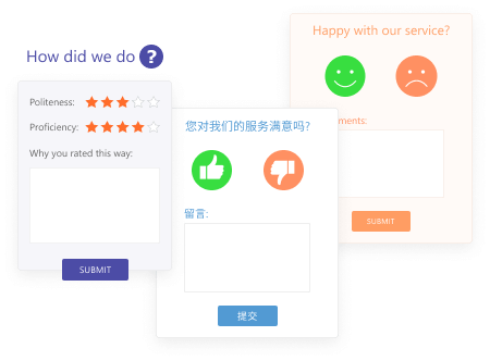 Elige una de las plantillas predeterminadas o crea la tuya propia Plantillas para encuestas poschat