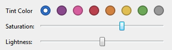 Choose tint color and its brightness to make each app profile unique Color settings in agent app