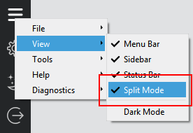 Enable split mode to see your team members or visitor list on the same screen with chats Split mode switch