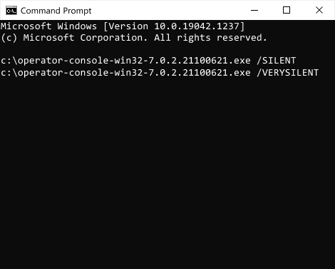 Utiliza los comandos especiales para instalar la app para operadores de forma silenciosa Instalación silenciosa de la app de escritorio