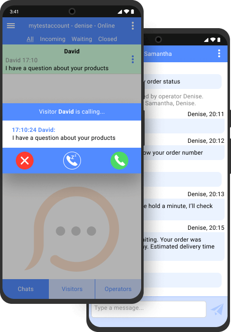 Comunícate con tus clientes mientras te desplazas con una app de chat para móvil Chats con una app de chat para Android