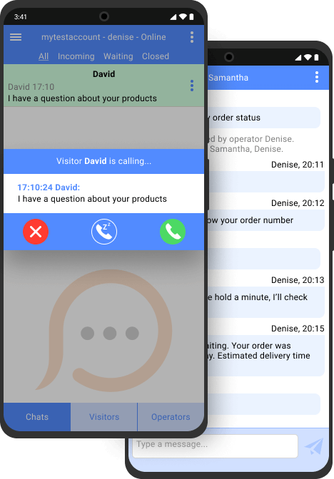 Chats con una app de chat para Android