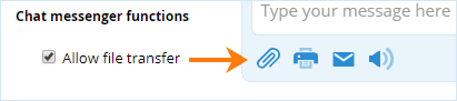 Manage the file sharing availability to your visitors in the account Control Panel Enable / disable file sharing option