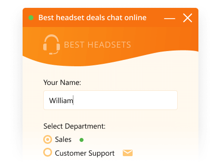 Carga tu propio logo, cambia el título de tu chat Logo personalizable de la empresa en la ventana del chat