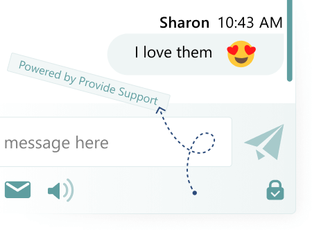 Elimina el enlace «Creado por Provide Support» de la ventana de tu chat Ventana de chat sin logo