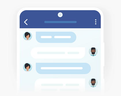 Chats con una app de chat para Android